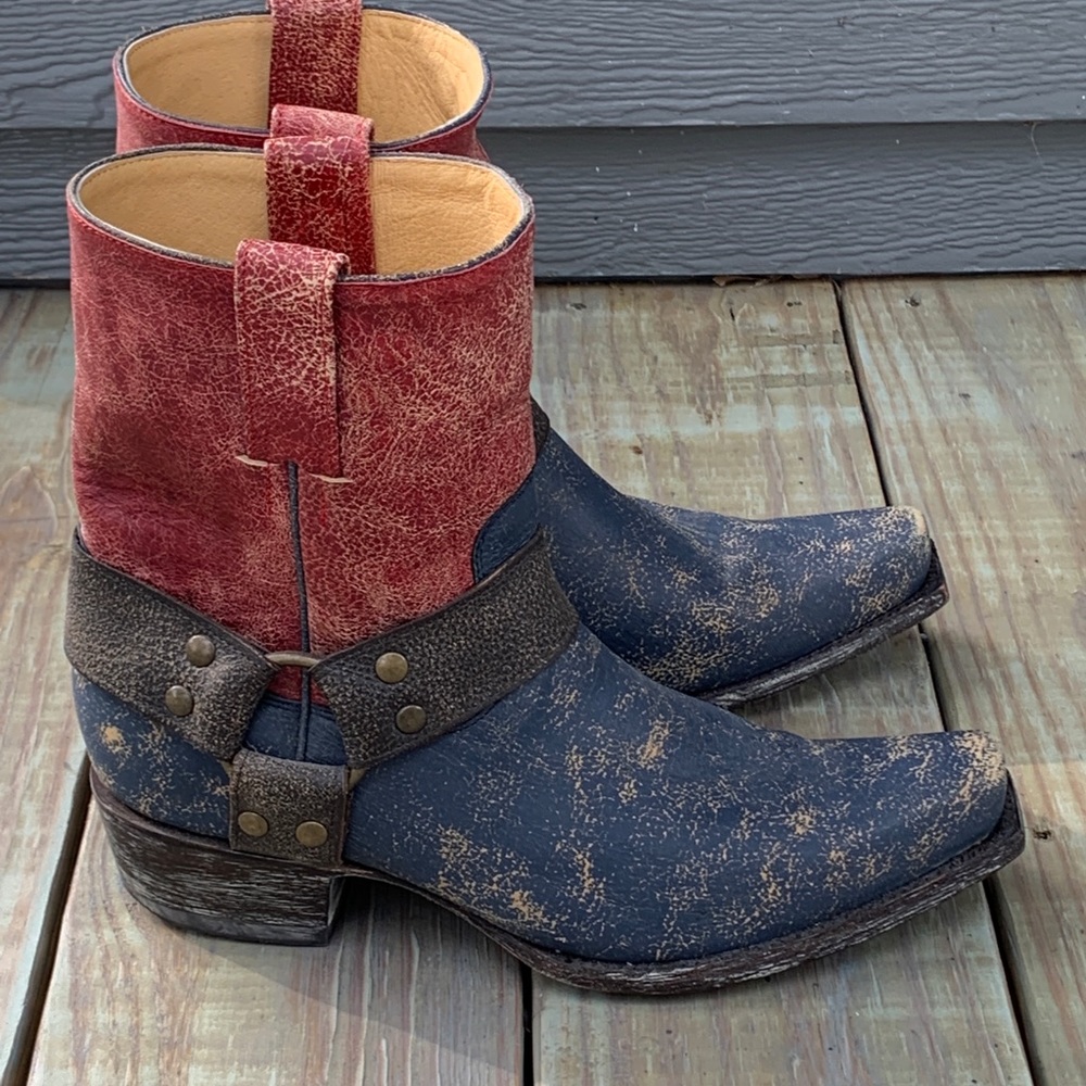 Old Gringo Yippee Ki Yay Moto Ankle Boot Distressed Leather Size 8.5B